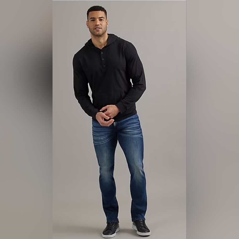 *3 FOR $12* Rock & Republic Maroon and Charcoal Long Sleeve Hooded Shirt - Picture 7 of 7